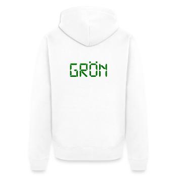 Grün – LCD - Unisex Premium Bio Zip Hoodie - Weiß - Hinten - Thijin (182cm)