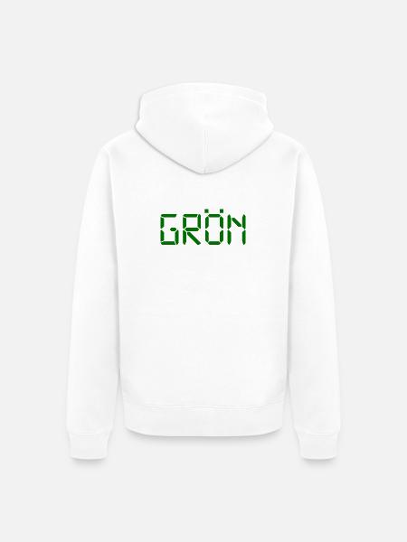 Green - LCD - Unisex Premium Organic Zip Hoodie - white