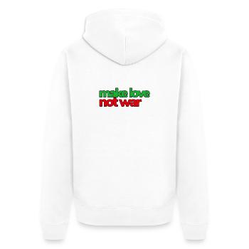 Make Love Not War - Unisex Premium Bio Zip Hoodie - Weiß - Hinten - Thijin (182cm)