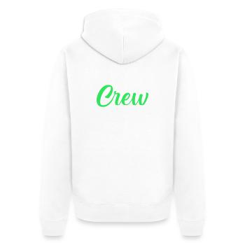 Crew Neon Script - Unisex Premium Bio Zip Hoodie - Weiß - Hinten - Thijin (182cm)