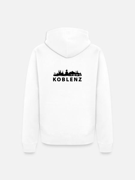 Koblenz Skyline - Unisex Premium Bio Zip Hoodie - Weiß