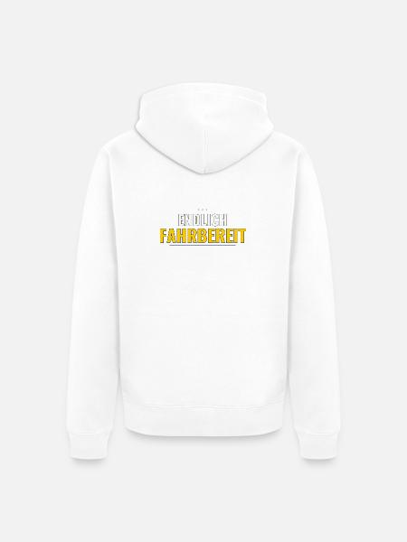 Endlich fahrbereit – Geschenk zum Führerschein - Unisex Premium Bio Zip Hoodie - Weiß
