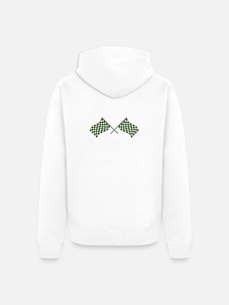 racing_flag - Unisex Premium Bio Zip Hoodie - Weiß