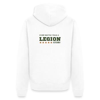 Legion-Schlachtgeschichte - Unisex Premium Bio Zip Hoodie - Weiß - Hinten - Thijin (182cm)