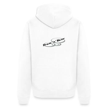Drum 'n' Bass Design - Unisex Premium Bio Zip Hoodie - Weiß - Hinten - Thijin (182cm)