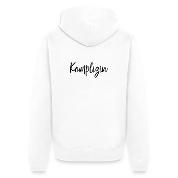 Komplizin Freundin Partnerin Geschenk - Unisex Premium Bio Zip Hoodie - Weiß - Hinten - Thijin (182cm)