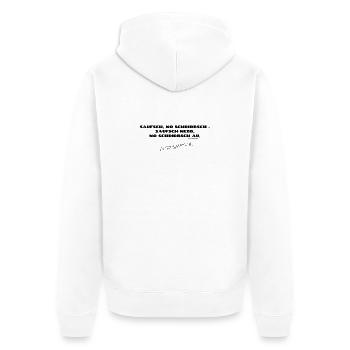 Ein Sprichwort zur schwäbischen Logik - Unisex Premium Bio Zip Hoodie - Weiß - Hinten - Thijin (182cm)