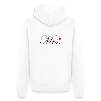 Mr and Mrs Hochzeit Herz Design Paar Geschenk - Unisex Premium Bio Zip Hoodie - Weiß - Hinten - Thijin (182cm)