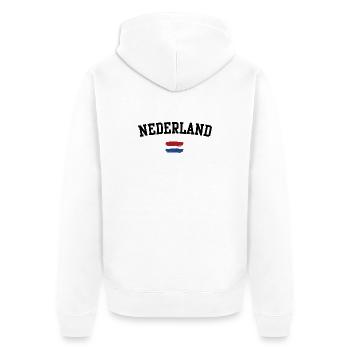 Brushstroke T-shirt drapeau néerlandais - Veste à capuche bio Premium Unisexe - blanc - Dos - Thijin (182cm)