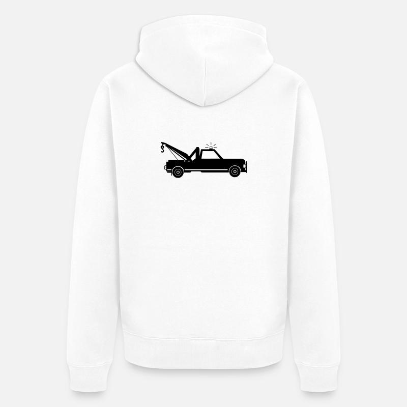 Abschleppwagen - Unisex Premium Bio Zip Hoodie - Weiß