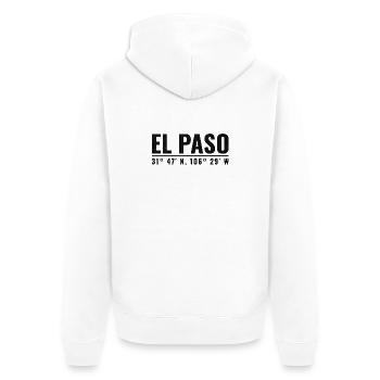 El Paso Vintage Koordinaten Shirt - Unisex Premium Bio Zip Hoodie - Weiß - Hinten - Thijin (182cm)