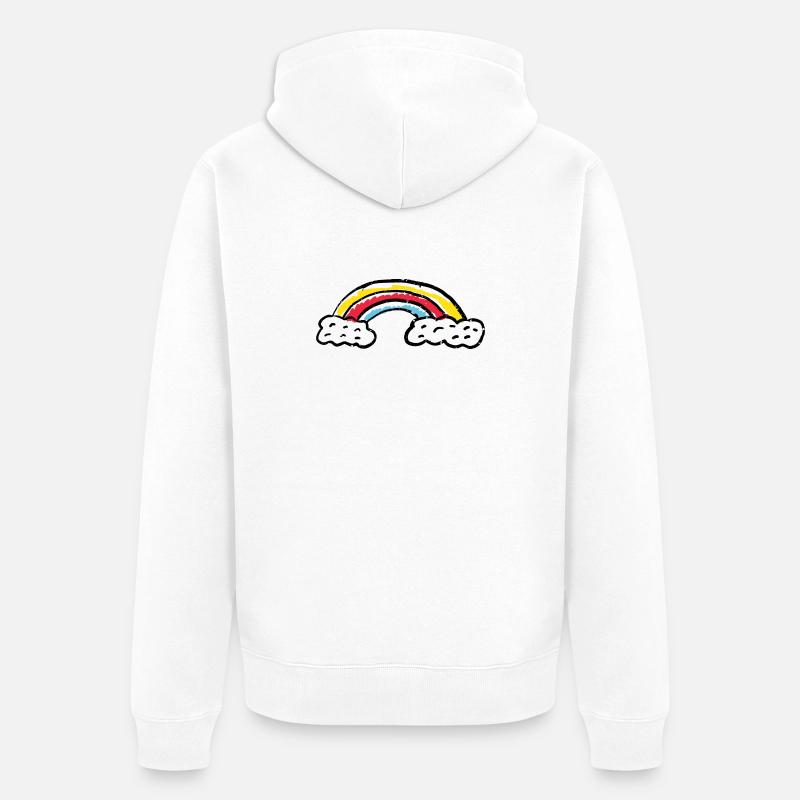 Coups d’arc de pinceau arc-en-ciel - Veste à capuche bio Premium Unisexe - blanc