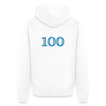 ANNIVERSARY. HAPPY BIRTHDAY. HAPPY BIRTHDAY. - Unisex Premium Organic Zip Hoodie - white - Back - Thijin (182cm)