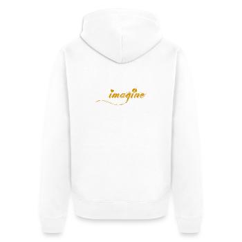 IMAGINE - Unisex Premium Organic Zip Hoodie - white - Back - Thijin (182cm)