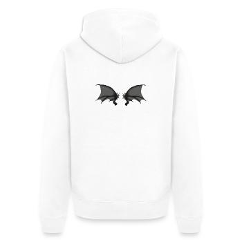 Dämonenflügel, halloween outfits, goth - Unisex Premium Bio Zip Hoodie - Weiß - Hinten - Thijin (182cm)