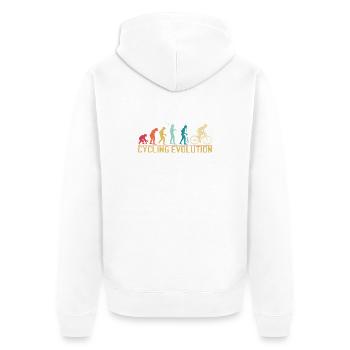 Radfahren Evolution Künstlerische Illustration - Unisex Premium Bio Zip Hoodie - Weiß - Hinten - Thijin (182cm)
