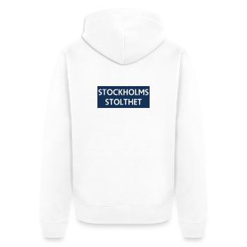 Stockholmer Stolz - Unisex Premium Bio Zip Hoodie - Weiß - Hinten - Thijin (182cm)