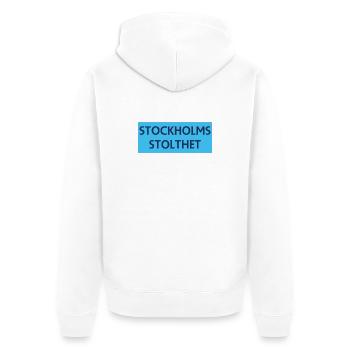 Stockholmer Stolz - Unisex Premium Bio Zip Hoodie - Weiß - Hinten - Thijin (182cm)