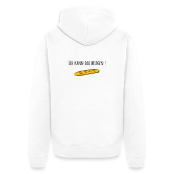 Baguette - Unisex Premium Bio Zip Hoodie - Weiß - Hinten - Thijin (182cm)