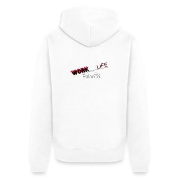 Work-life balance - Unisex Premium Organic Zip Hoodie - white - Back - Thijin (182cm)