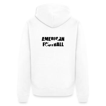Classic American Football Design – Power & Tea - Unisex Premium Organic Zip Hoodie - white - Back - Thijin (182cm)