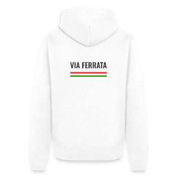 Klettersteig Italien - Unisex Premium Bio Zip Hoodie - Weiß - Hinten - Thijin (182cm)