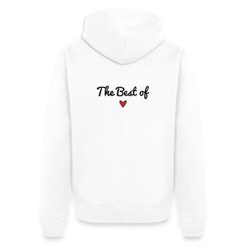 OMA. MUTTERTAG. ALLES GUTE ZUM GEBURTSTAG OMA. ICH LIEBE DICH - Unisex Premium Bio Zip Hoodie - Weiß - Hinten - Thijin (182cm)