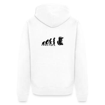 Statement for all motocross - Unisex Premium Organic Zip Hoodie - white - Back - Thijin (182cm)