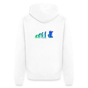 Attention fans de motocross, déclaration simple - Veste à capuche bio Premium Unisexe - blanc - Dos - Thijin (182cm)