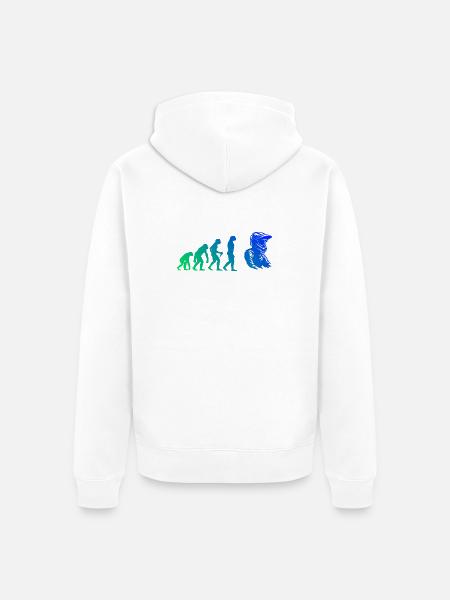 Attention motocross fans, simple statement - Unisex Premium Organic Zip Hoodie - white