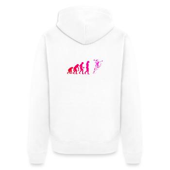 Handball Motiv das sofort wirkt fuer Frauen - Unisex Premium Bio Zip Hoodie - Weiß - Hinten - Thijin (182cm)