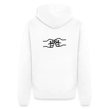 Fist Bump Faustgruß Beste Freunde Vektor - Unisex Premium Bio Zip Hoodie - Weiß - Hinten - Thijin (182cm)