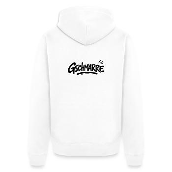 Gschmarre - Unisex Premium Bio Zip Hoodie - Weiß - Hinten - Thijin (182cm)
