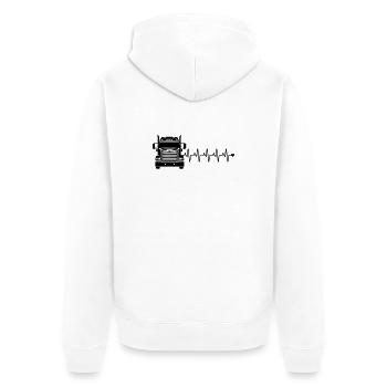 Truck Heart - Unisex Premium Organic Zip Hoodie - white - Back - Thijin (182cm)