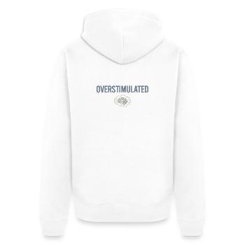 Overstimulated Gehirn Neon Outline - Unisex Premium Bio Zip Hoodie - Weiß - Hinten - Thijin (182cm)