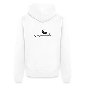 Chickens Fans - - Rooster - Chicks - Unisex Premium Organic Zip Hoodie - white - Back - Thijin (182cm)