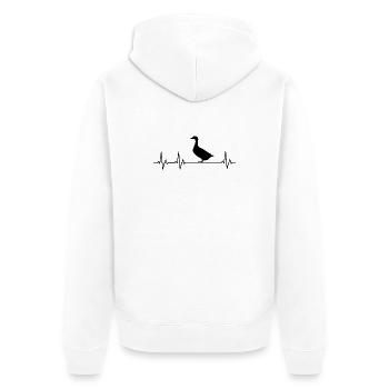 Duck - Ducks - Duck Breeder - Love - Unisex Premium Organic Zip Hoodie - white - Back - Thijin (182cm)