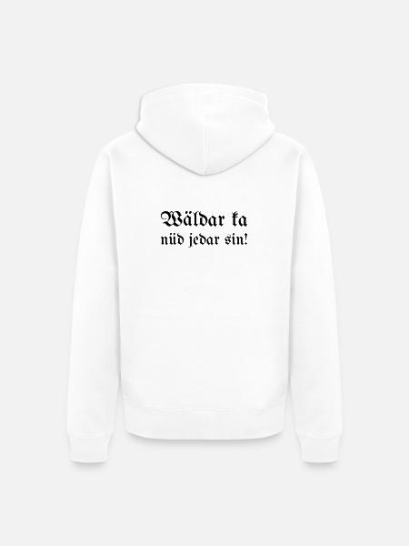 Wäldar ka nüd jedar sin! - Unisex Premium Organic Zip Hoodie - white