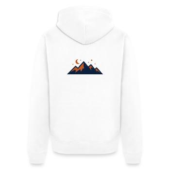 Mystic Mountains Moon Stars - Unisex Premium Organic Zip Hoodie - white - Back - Thijin (182cm)
