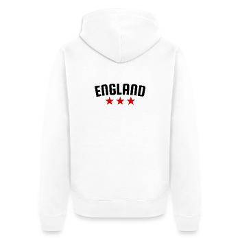 England 3 Sterne Design - Unisex Premium Bio Zip Hoodie - Weiß - Hinten - Thijin (182cm)