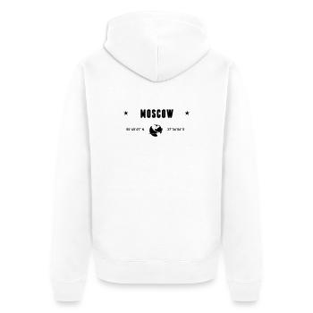 Moskau, Russland Koordinaten des Planeten Erde - Unisex Premium Bio Zip Hoodie - Weiß - Hinten - Thijin (182cm)