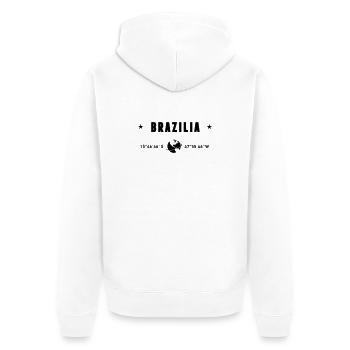 Brasilia Brazil Coordinates Planet Earth - Unisex Premium Organic Zip Hoodie - white - Back - Thijin (182cm)