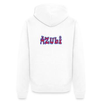 Azubi - Unisex Premium Bio Zip Hoodie - Weiß - Hinten - Thijin (182cm)