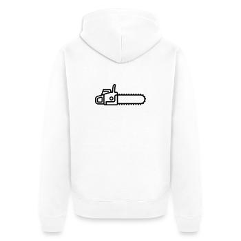 tronçonneuse - Veste à capuche bio Premium Unisexe - blanc - Dos - Thijin (182cm)
