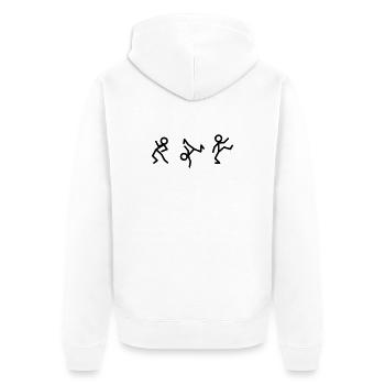 Dancing stick figures - Unisex Premium Organic Zip Hoodie - white - Back - Thijin (182cm)