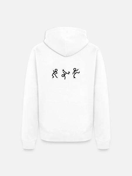 Dancing stick figures - Unisex Premium Organic Zip Hoodie - white
