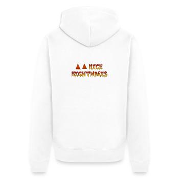Nice Nightmares Feuertraum - Unisex Premium Bio Zip Hoodie - Weiß - Hinten - Thijin (182cm)