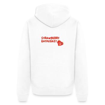 Strawberry Enthusiast - Unisex Premium Bio Zip Hoodie - Weiß - Hinten - Thijin (182cm)