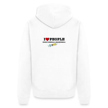Lustiges Geschenk eines Anästhesisten für den Arzt - Unisex Premium Bio Zip Hoodie - Weiß - Hinten - Thijin (182cm)