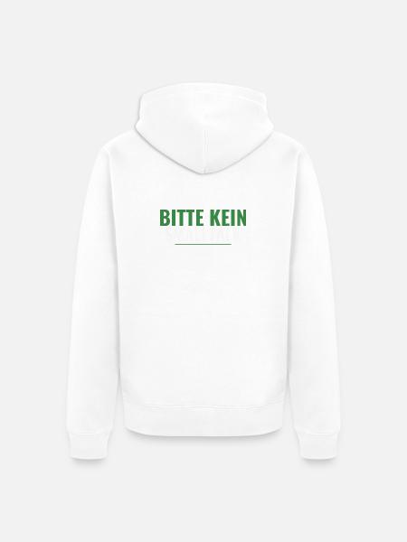Bitte kein Smalltalk – Abschiedsgeschenk Shirt - Unisex Premium Bio Zip Hoodie - Weiß
